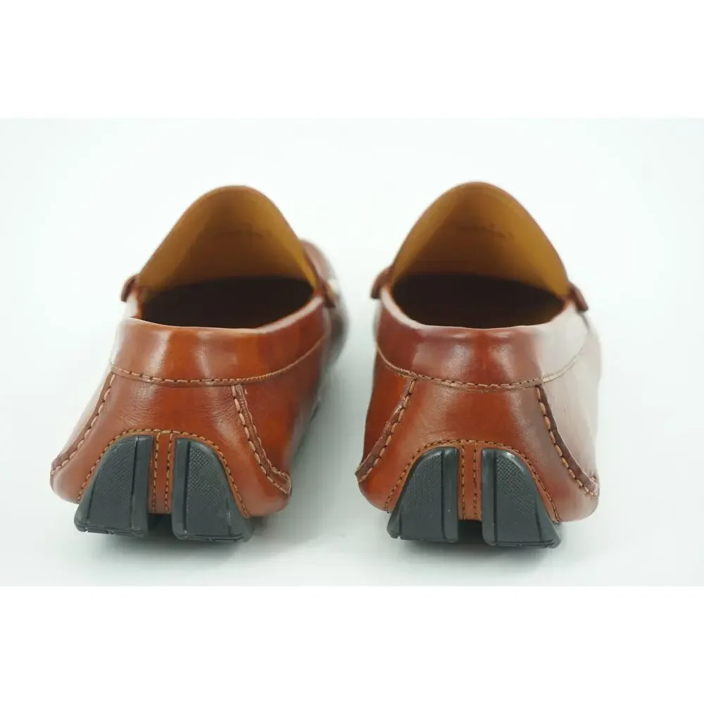 Magnanni Vance Penny Driving Loafers SZ 8 Cognac brown Leather $350 Slip On